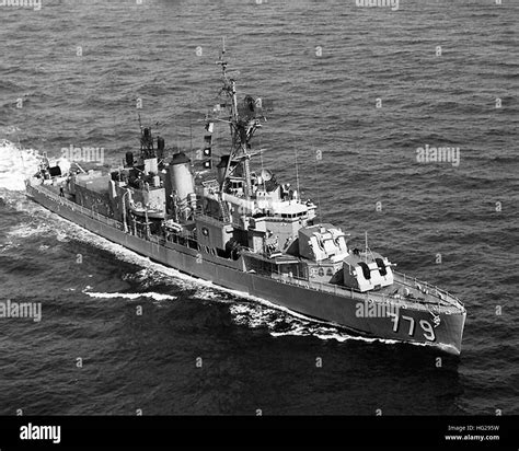 USS Douglas H. Fox (DD-779) underway circa the 1960s, following her FRAM II modernization ...