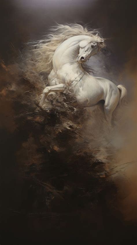 Acrylic paint horse stallion painting | Premium Photo Illustration ...