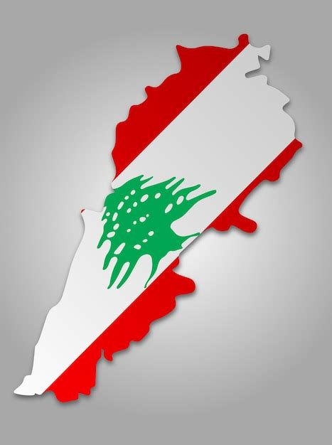 Premium Vector | Lebanon map flag