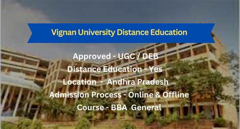 Vignan University Distance Education Admission 2024 | Courses, Fee