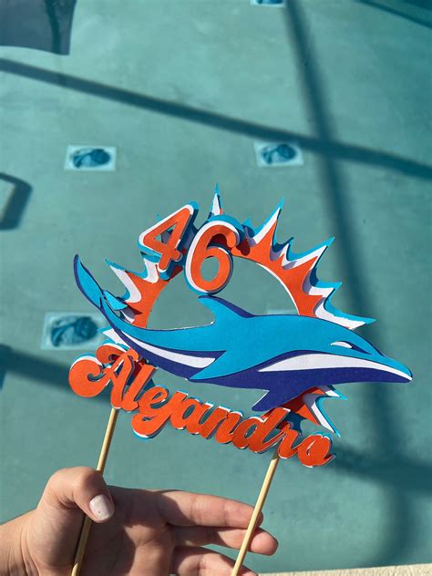 Miami Dolphins 3D Cake Topper / Miami Dolphins Cake Topper - Etsy