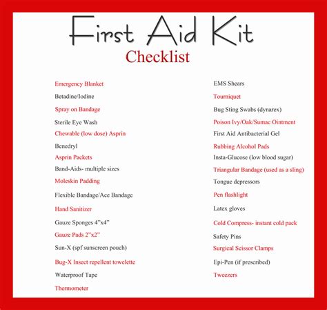 First Aid Kit and Printable Checklist - Kleinworth & Co