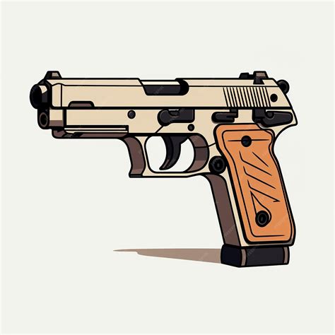 Premium Photo | Gun pistol vector illustration in kawaii anime style ...