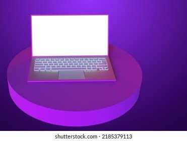 Laptop White Screen Mockup Computer Visualization Stock Illustration ...