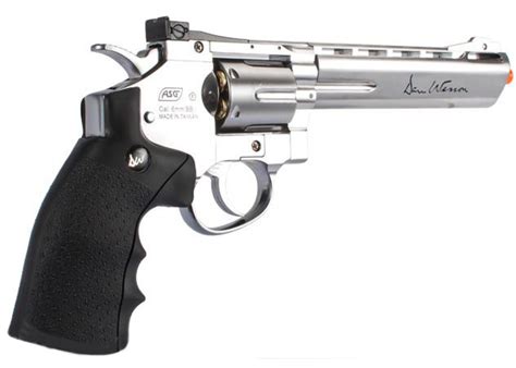 Dan Wesson Silver 6 Inch Power Airsoft Revolver |ReplicaAirguns.us