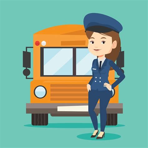 Premium Vector | School bus driver illustration.