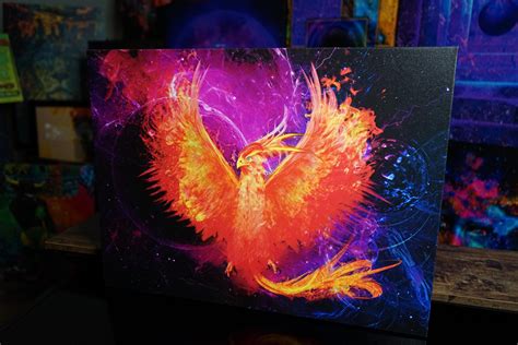 Phoenix Painting Phoenix Rebirth Fire Bird Canvas Art Print | Etsy