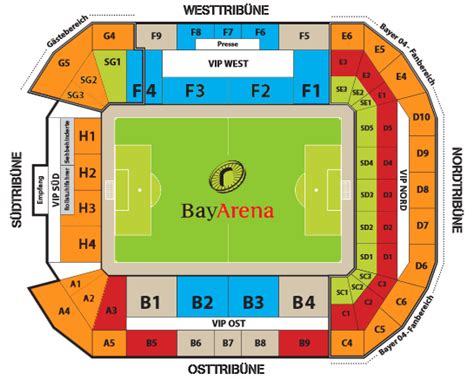 BayArena Seating Plan | Bayer Leverkusen Seating Chart | SeatPick