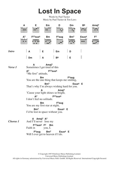 Lost In Space by The Lighthouse Family - Guitar Chords/Lyrics - Guitar ...