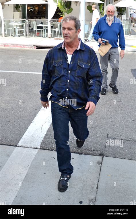 Mel Gibson wearing a plaid shirt while out shopping in Beverly Hills ...