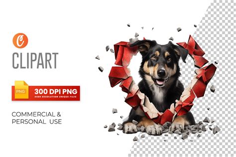 Dogs Broken Heart Sublimation Clipart Graphic by Crafticy · Creative ...