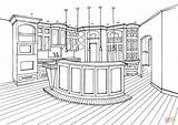 Kitchen With Bar Counter coloring page  Free Printable Coloring Pages sketch template