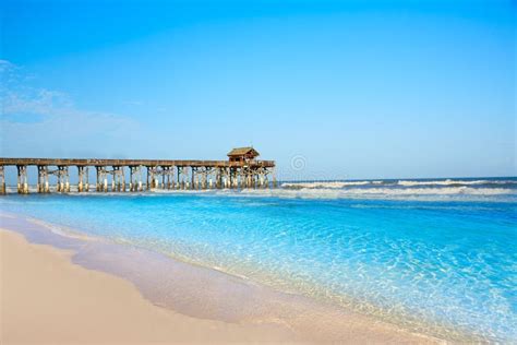 Cocoa Beach Pier in Cape Canaveral Florida Stock Photo - Image of sand, blue: 73505072