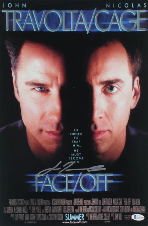 John Travolta Signed "Face / Off" 12x18 Movie Poster Photo (Beckett COA ...