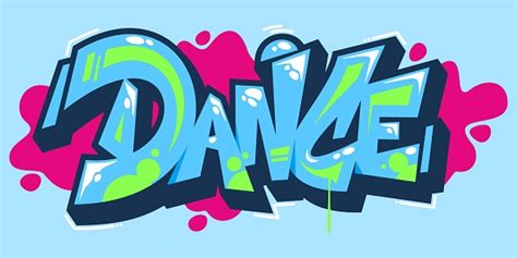 Abstract Word Dance Graffiti Style Font Lettering Vector Illustration ...