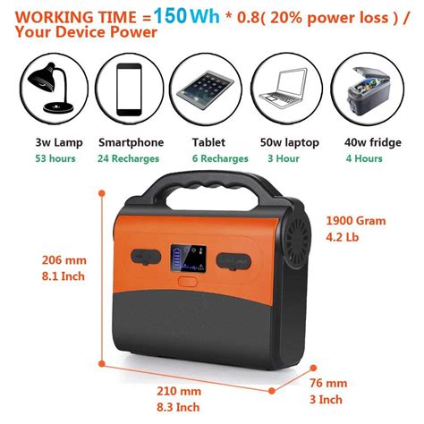 Portable generator Backup battery with solar power inverter AC power ...