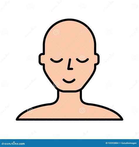 Bald man face cartoon stock vector. Illustration of isolated - 93593884