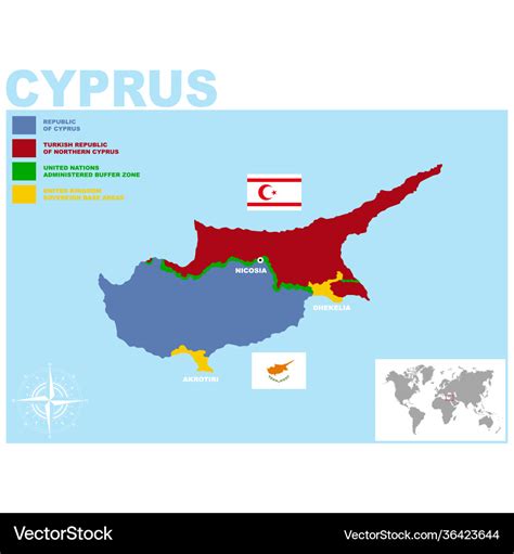 Map republic cyprus Royalty Free Vector Image - VectorStock