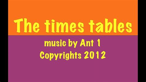 Times Table Song 1-12 - YouTube