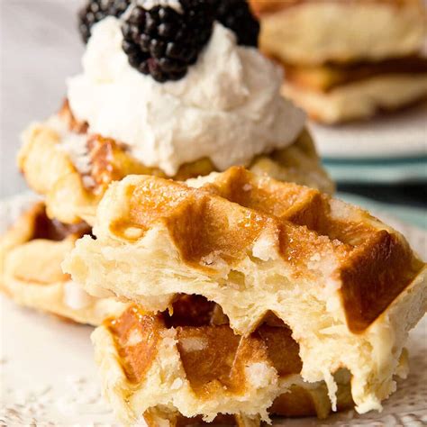 Traditional Belgian Liege Waffle Recipe - Ashlee Marie - real fun with real food