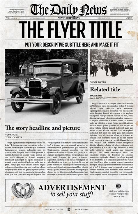 7 Newspaper Style Templates | Newspaper front pages, Vintage newspaper ...