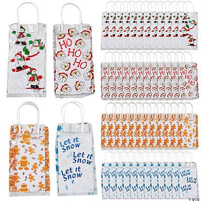 Holiday Cellophane Bags with Handles - Oriental Trading