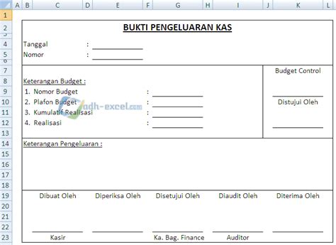 contoh formulir pengeluaran uang tunai - Owen North