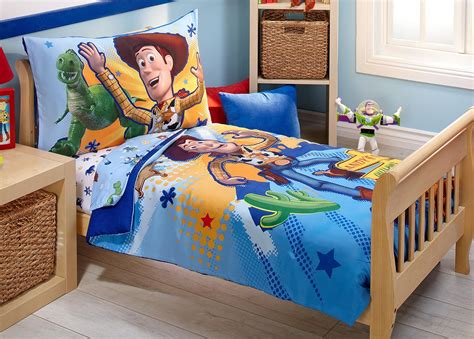 Amazon.com : Disney Toy Story 4 Piece Toddler Bedding Set, Blue/Green : Baby