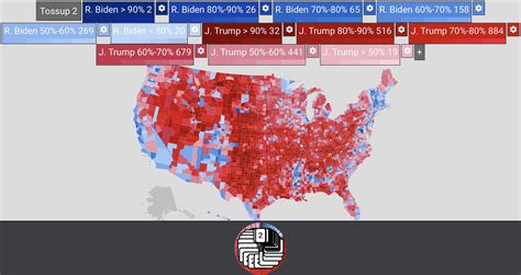 2020 election county map but with 48 margins : r/YAPms