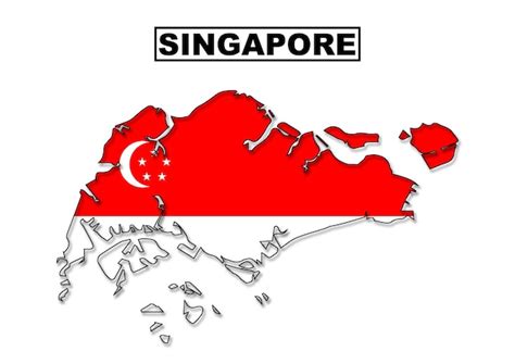 Premium Vector | Singapore flag map in vector