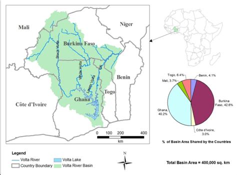 1. The Volta River Basin showing important political boundaries ...