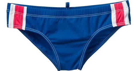 Lyst - Dsquared² Striped Swim Briefs in Blue for Men