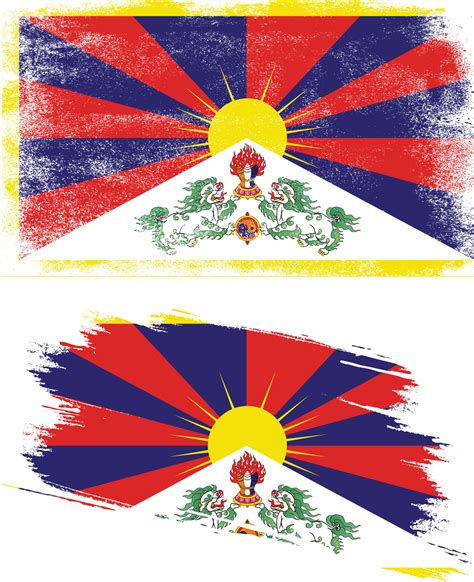 tibet flag in grunge style 7494034 Vector Art at Vecteezy