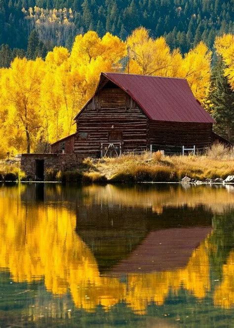 Barn in the fall | Beautiful nature, Nature, Old barns