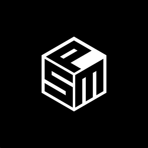 SMP letter logo design with black background in illustrator, cube logo ...