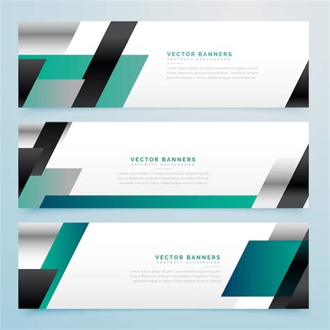 Modern business style banners with geometric shapes | Free Vector