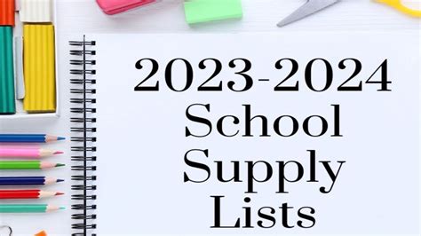 2023-2024 School Supply Lists - Heritage Regional High School