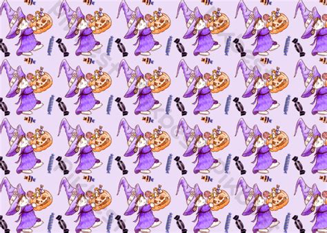 Halloween Witch Cartoon Purple Tile Background | PSD Free Download - Pikbest