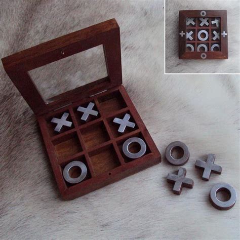 Wooden Tic Tac Toe Game & Box