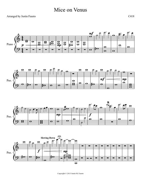 Mice on Venus sheet music download free in PDF or MIDI