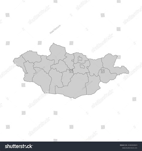 Outline Political Map Mongolia High Detailed Stock Vector (Royalty Free ...