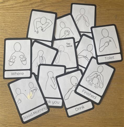 12 Makaton Sign Flash Cards Printable EYFS Communication and Language Support Makaton Digital ...