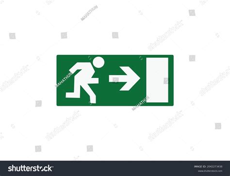 Emergency Exit Door Vector Direction Sign Stock Vector (Royalty Free ...