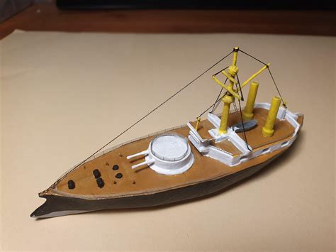 HMS Thunderchild as described by Drachinifel. Had the ship printed, and added several pieces/PE ...