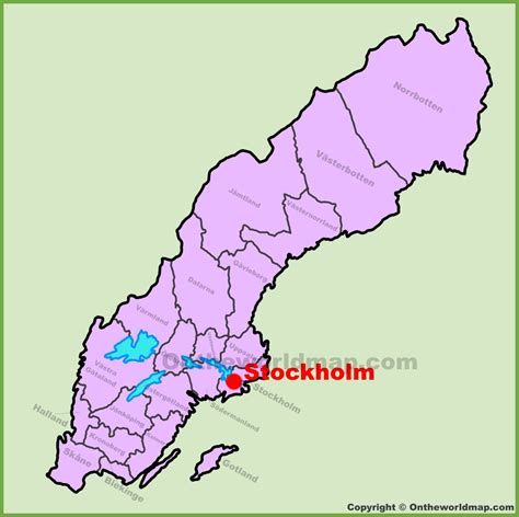 Stockholm location on the Sweden map - Ontheworldmap.com