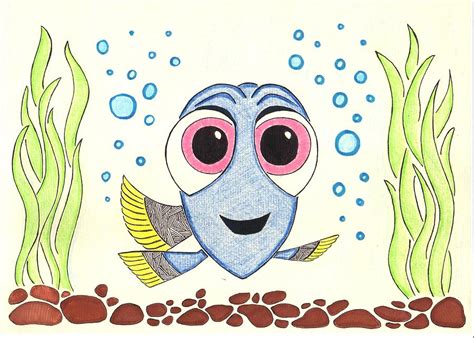 Baby Dory Drawing by Sowmya Raghunathan - Fine Art America