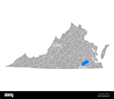 Map of Sussex in Virginia Stock Photo - Alamy