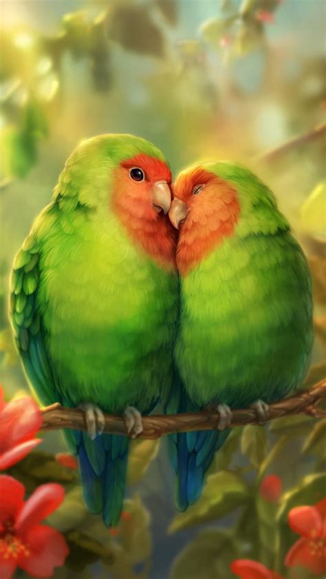 Cute Green Parrot Wallpaper