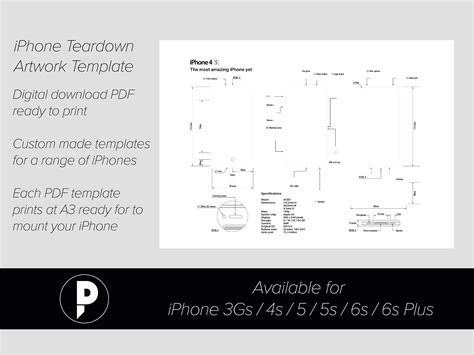 IPhone Teardown Template Digital Download iPhone 4s - Etsy Canada