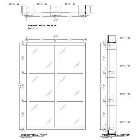 Aluminum frame windows shop drawings